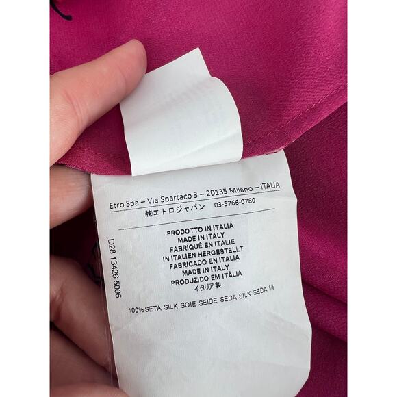 ETRO Silk Floral Print Longline Button-Down Tunic Shirt – Size 42 - Picture 13 of 13